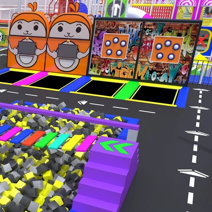 أحدث جدار تفاعلي لحديقة الترامبولين